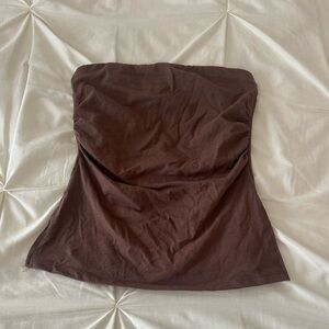 Brown Strapless Tube Top
